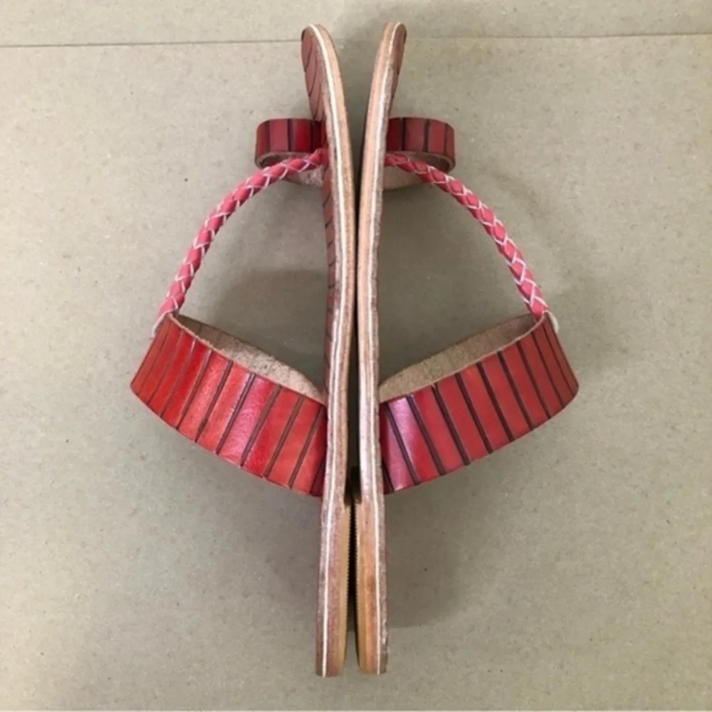 Free People Bora Bora Braided Leather Slip-on Sandals Size 37 - Picture 5 of 7